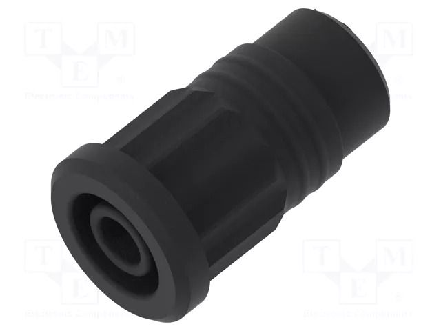 Connector: 4mm banana; socket; 36A; black; nickel plated; m3 holes ELECTRO-PJP PJP3293-N
