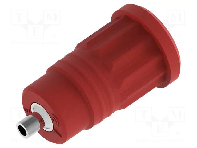 Connector: 4mm banana; socket; 25A; red; nickel plated; insulated ELECTRO-PJP PJP3290-R
