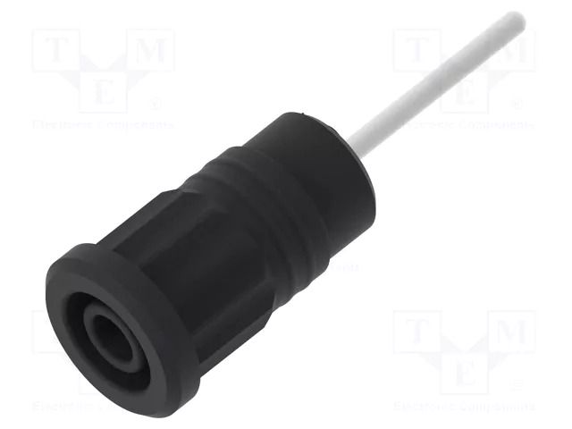 Connector: 4mm banana; socket; 36A; black; nickel plated; 44.5mm ELECTRO-PJP PJP3289-N