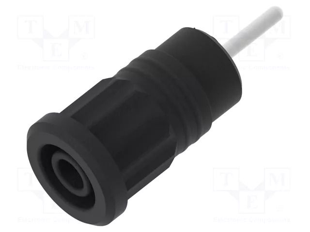 Connector: 4mm banana; socket; 36A; black; nickel plated; 35mm ELECTRO-PJP PJP3287-N
