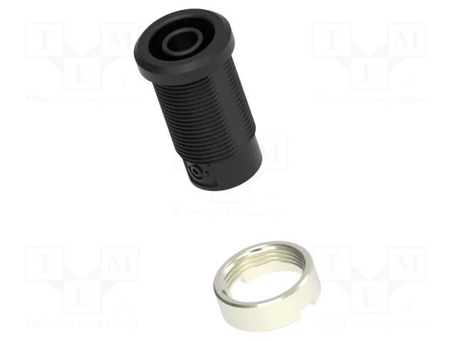 Connector: 4mm banana; socket; black; m3 hole; insulated ELECTRO-PJP PJP3273-C-N