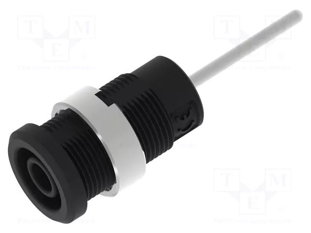 Connector: 4mm banana; socket; black; nickel plated; insulated ELECTRO-PJP PJP3269-C-N