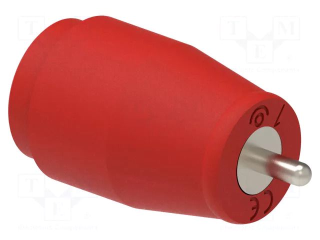 Connector: 4mm banana; socket; 25A; red; nickel plated; insulated ELECTRO-PJP PJP3223/PCB-R