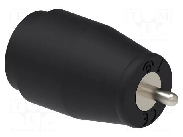 Connector: 4mm banana; socket; 25A; black; nickel plated; 26mm ELECTRO-PJP PJP3223/PCB-N