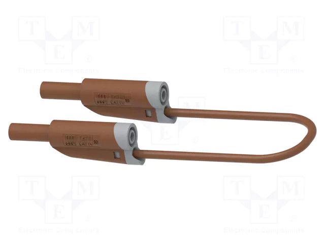 Test lead; 36A; banana plug 4mm,both sides; Len: 1.5m; brown ELECTRO-PJP PJP2714-IEC-150BN