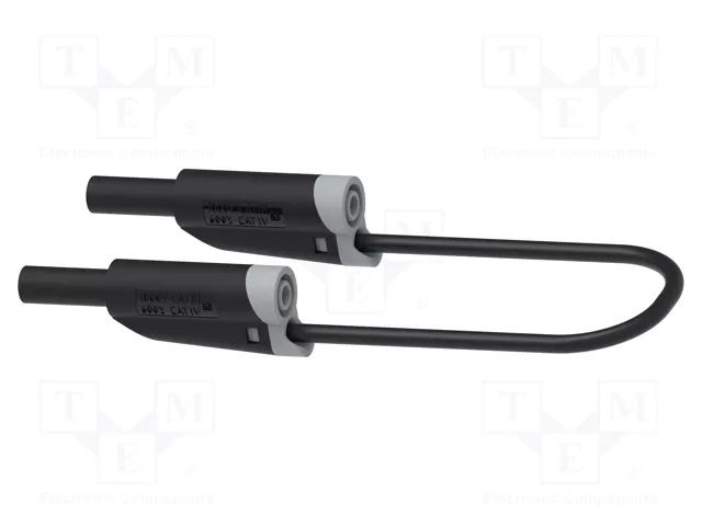 Test lead; 12A; banana plug 4mm,both sides; Len: 1.5m; black ELECTRO-PJP PJP2710-IEC-150N