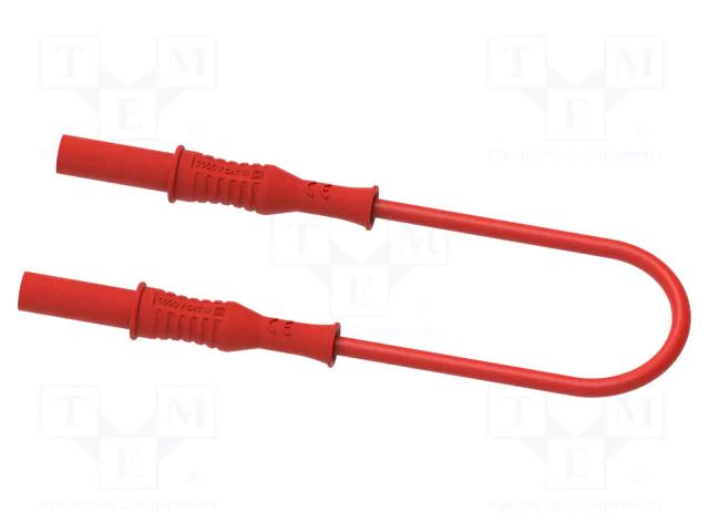 Test lead; 20A; banana plug 4mm,both sides; insulated; Len: 0.5m ELECTRO-PJP PJP2319-IEC-50R