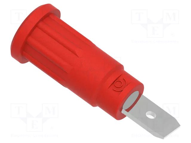 Connector: 2mm banana; socket; 10A; 31.1mm; red; faston terminal ELECTRO-PJP PJP229-2-R