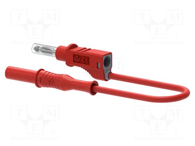 Test lead; 20A; banana plug 4mm,both sides; Len: 1m; red ELECTRO-PJP PJP2212/2312-100R