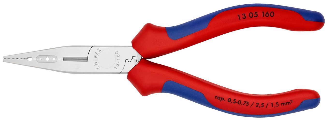 KNIPEX 13 05 160 Electricians' Pliers with multicomponent handles chrome-plated 160 mm 13 05 160 4003773071426