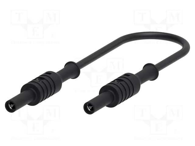 Test lead; 36A; banana socket 4mm,both sides; Len: 1m; black ELECTRO-PJP PJP2064-IEC-100N