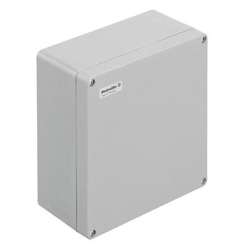 Plastic housing, Klippon POK (polyester empty enclosure), 255 x 250 x 120 mm, Glass fibre-reinforced polyester, untreated, polished, Silver grey Weidmuller 1305930000 04050118108330