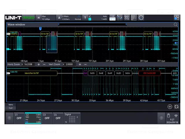Test acces: expansion option; for oscilloscopes UNI-T MSO3000HD-CANFD