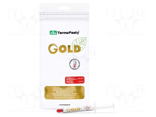 Heat transfer paste; copper; silicone + gold; AG Gold; 3.57W/mK AG TERMOPASTY PASTA-GOLD-3
