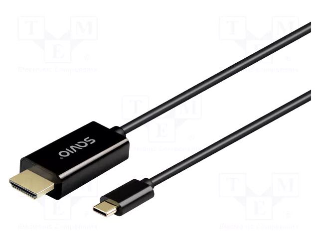 Cable; HDMI plug,USB C plug; Full HD 1080p,UHD 2160p; 2m; black SAVIO SAVKABELCL-191
