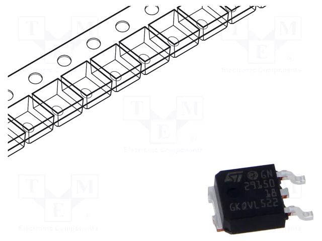 IC: voltage regulator; LDO,linear,fixed; 1.8V; 1.5A; DPAK; SMD STMicroelectronics LD29150DT18R