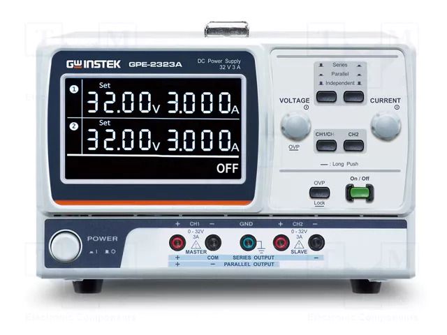 Power supply: laboratory; linear,multi-channel; 0÷32VDC; 0÷3A GW INSTEK GPE-2323A