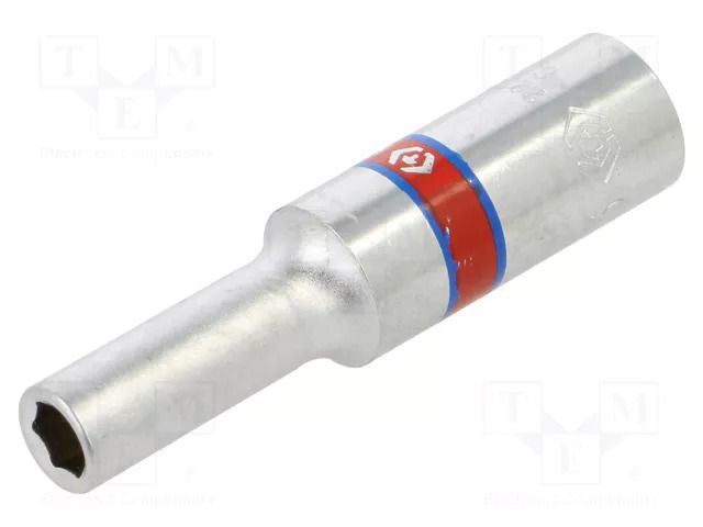 Socket; 6-angles,inch,socket spanner; HEX 3/16"; 1/4"; 50mm; long KING TONY KT-223506S