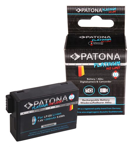 PATONA Platinum Battery f. Canon LP-E8 LP-E8+ EOS 550D, 600D 650D 700D, PATONA 1310 4055655211185