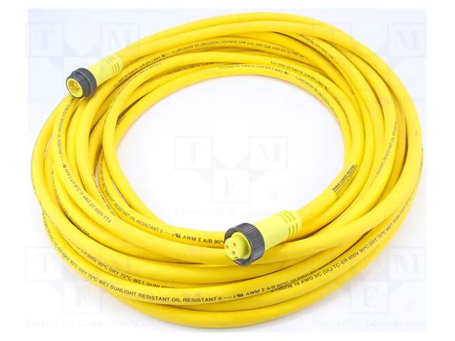 Cable: for sensors/automation; PIN: 3; plug; 600V; IP67; 12m; 13A MOLEX 113030K13M120