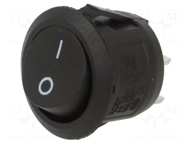 ROCKER; SPST; Pos: 2; OFF-ON; 6A/250VAC; black; none; Body: black ORNO OR-AE-13180/B