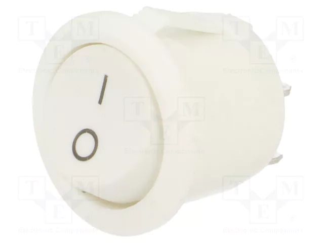 ROCKER; SPST; Pos: 2; OFF-ON; 6A/250VAC; white; none; Body: white ORNO OR-AE-13180/W