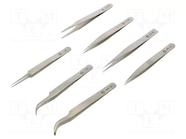 Tweezers-set; universal; 7pcs. PIERGIACOMI PG-KIT7T