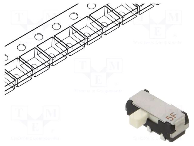 Switch: slide; Pos: 2; DPDT; 0.2A/12VDC; ON-ON; SMT; -40÷85°C; CL-SB Nidec Copal Electronics CL-SB-22A-11T