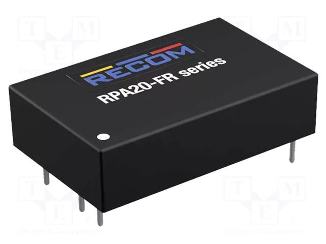 Converter: DC/DC; 20W; Uin: 36÷160V; Uout: 24VDC; Iout: 833mA; THT RECOM RPA20-11024SFR