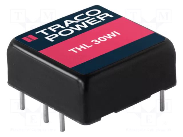 Converter: DC/DC; 30W; Uin: 9÷36VDC; Uout: 12VDC; Iout: 2500mA; 1"x1" TRACO POWER THL30-2412WI