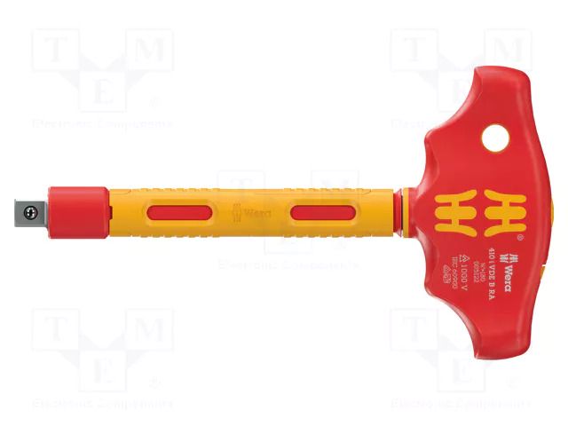 Adapter; insulated; 3/8"; with T-handle; 130mm WERA WERA.05005122001