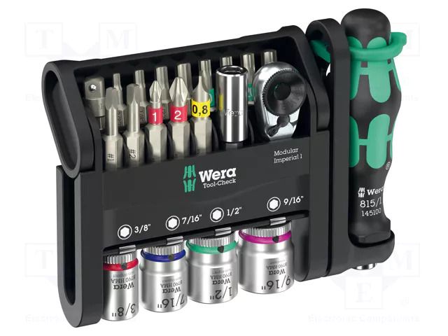 Kit: general purpose; hex key,Phillips,slot,Torx®; 1/4"; 21pcs. WERA WERA.05049001001