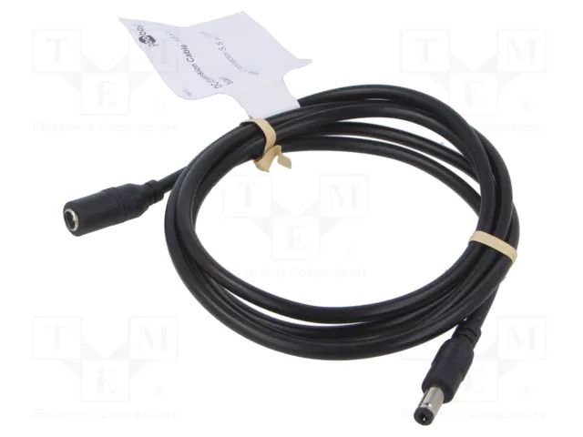 Cable; DC 5,5/2,5 plug,DC 5,5/2,5 socket; straight; black; 1.5m GOOBAY GOOBAY-76672