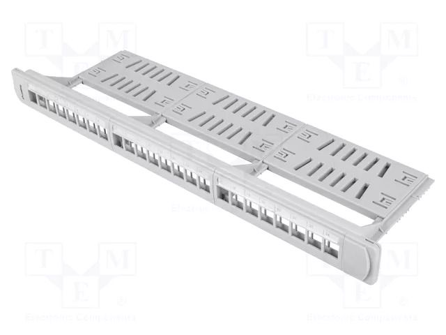 Patch panel; white; Number of ports: 24; Standard: 19"; rack 19" LANBERG PPKS-1124-S