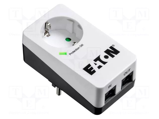 Plug socket strip: protective; Sockets: 1; 250VAC; 16A; IP20 EATON ELECTRIC EATON-PB1TD