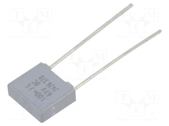 Capacitor: polyester; 100nF; Uoper: 63VDC; 40VAC; Uoper max: 63VDC VISHAY BFC237076104