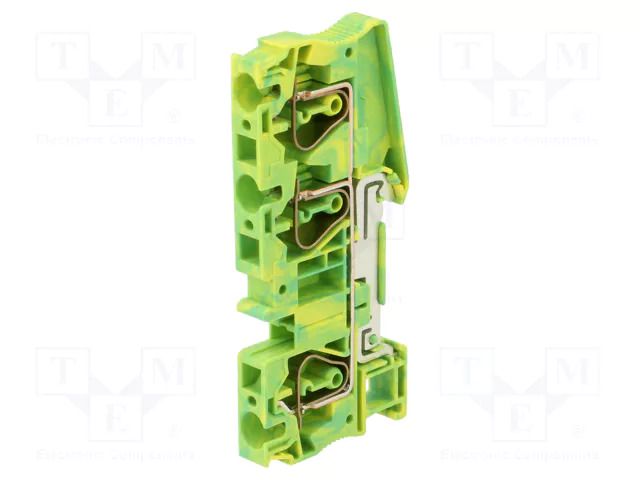 Splice terminal: rail; ST; spring clamp; yellow-green; 52A; ways: 1 PHOENIX CONTACT ST6-TWIN-PE