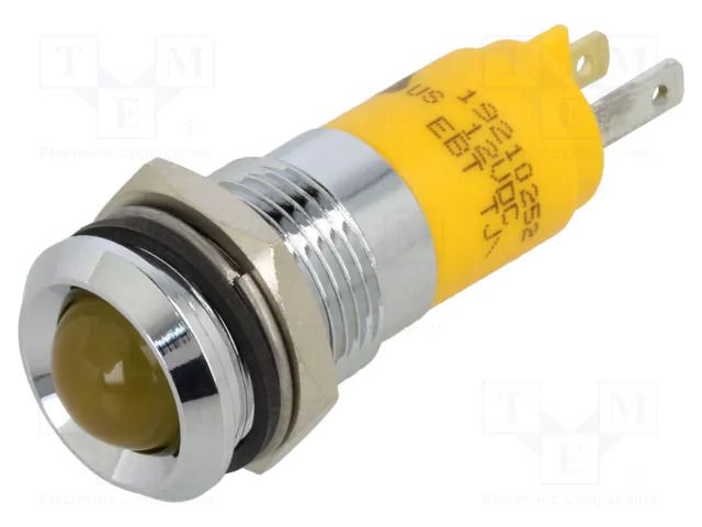 Indicator: LED; prominent; yellow; 12VDC; Ø14mm; connectors CML INNOVATIVE TECHNOLOGIES 19210252