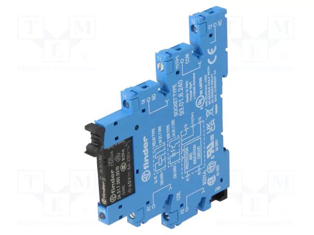 Relay: interface; Ucoil: 240VAC; 6A/250VAC; 6A/24VDC; max.220VDC FINDER 38.51.8.240.0060