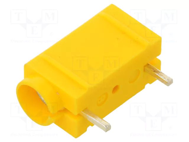 Connector: 4mm banana; socket; 250VDC; 10A; yellow; silver plated DELTRON 571-0700