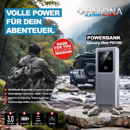 PATONA Platinum Powerbank Luxury One PD100W 20.000mAh 2xUSB-C PD3.0 1xUSB-A, PATONA 4237 4055655252362