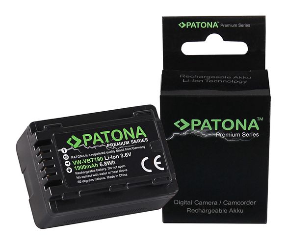  PATONA Premium Battery f. Panasonic VW-VBT190 HC-V757 V777 VX878 WX979, PATONA 1258 4055655174978