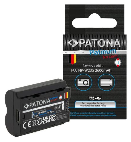 PATONA Platinum Battery with USB-C Input f. Fuji FinePix NP-W235 XT-4 XT4, PATONA 1371 4055655235181
