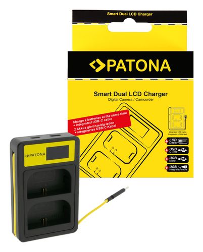 PATONA Smart Dual LCD USB Charger for Canon LP-E6 EOS 5D 60D 60Da 6D 7D EOS70D EOS-70D LP-E6 Mark II, PATONA 141583 4055655213363