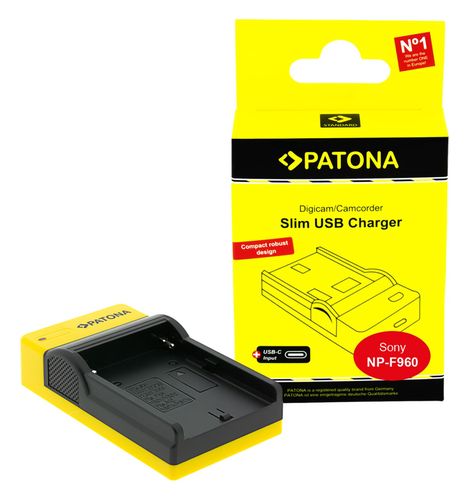 PATONA Slim USB charger with USB-C Input for Sony NP-FM50 NP-F550 NP-F750 NP-F970, PATONA 151525 4055655202329