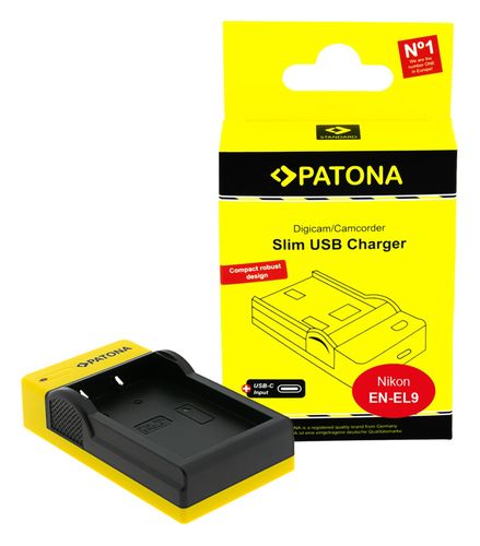 PATONA Slim USB charger with USB-C Input for Nikon EN-EL9 D40 D40x D5000 D60, PATONA 151540 4055655203425