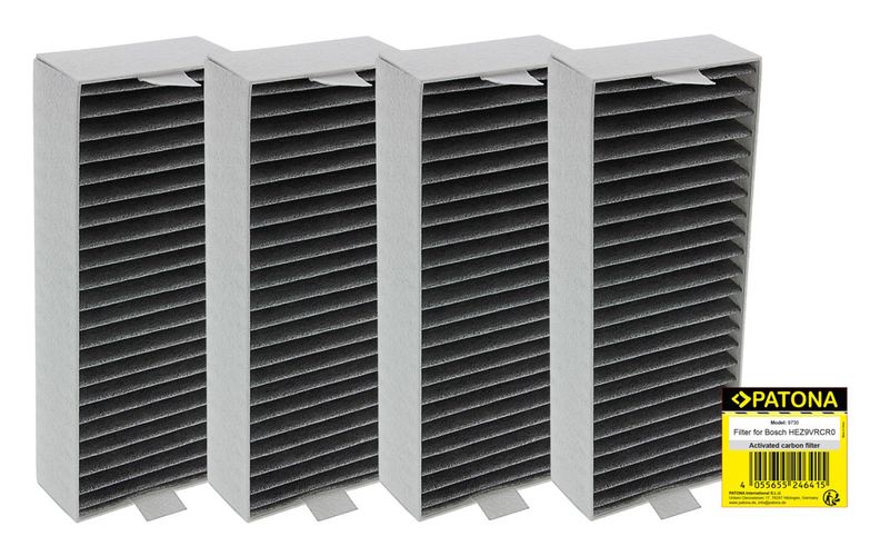 PATONA activated charcoal filter 4 pieces for Bosch HEZ9VRCR0 Gaggenau CA282111 Siemens EX807NX68E, PATONA 9730 4055655246415