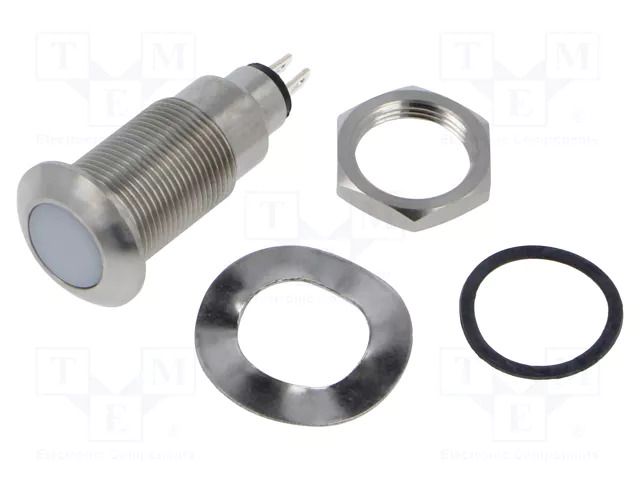 Indicator: LED; flat; white cold; 12÷28VDC; 12÷28VAC; Ø12.7mm; IP67 MARL 538-997-63