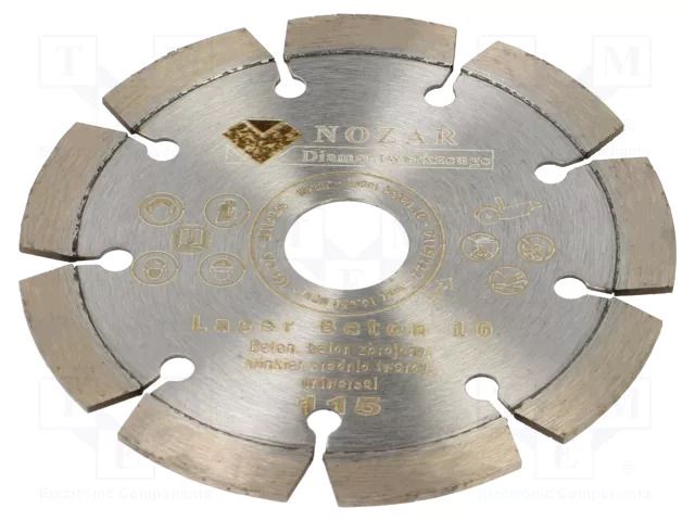 Cutting diamond wheel; Ø: 115mm; Øhole: 22.23mm NOZAR DIAMANTWERKZEUGE NOZAR-PL6700025