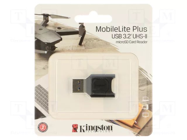 Card reader: memory; USB A; USB 3.2 Gen 1; black KINGSTON TECHNOLOGY MLPM